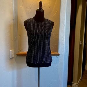 Christopher&banks navy polka dot tank